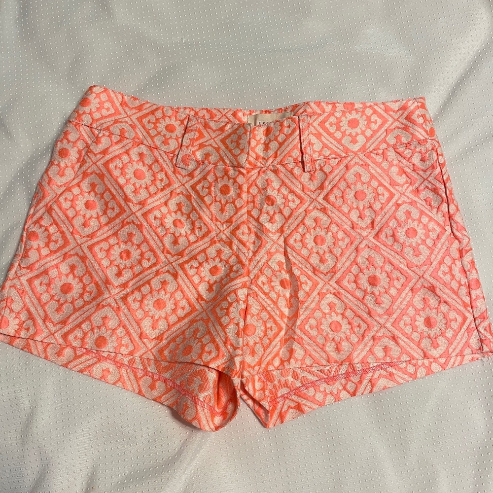Everly Neon Pink & White Jacquard Fabric Shorts NWT!